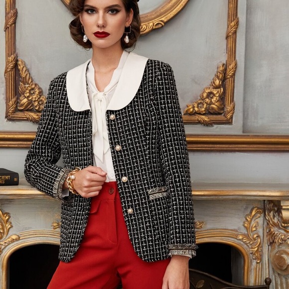 SHEIN Jackets & Blazers - ❤️NEW TWEED JACKET W CONTRAST COLLAR❤️